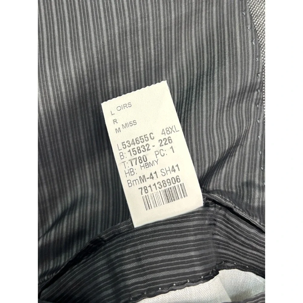 Calvin Klein 48XL 48L 40x34 Gray 2pc Pant Suit 100% Wool Slim Fit Flat Front